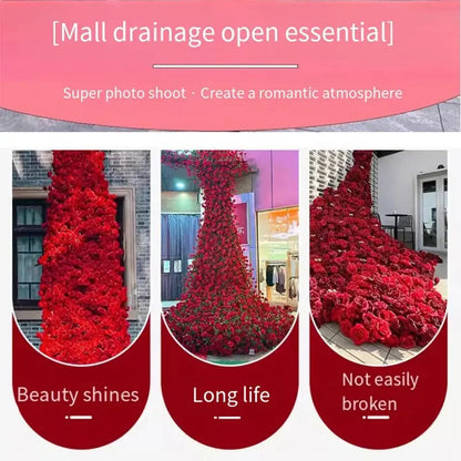 Large Red Rose Waterfall Artificial Flowers – DIY Wedding Backdrop & Event Decor Display SKYNIX