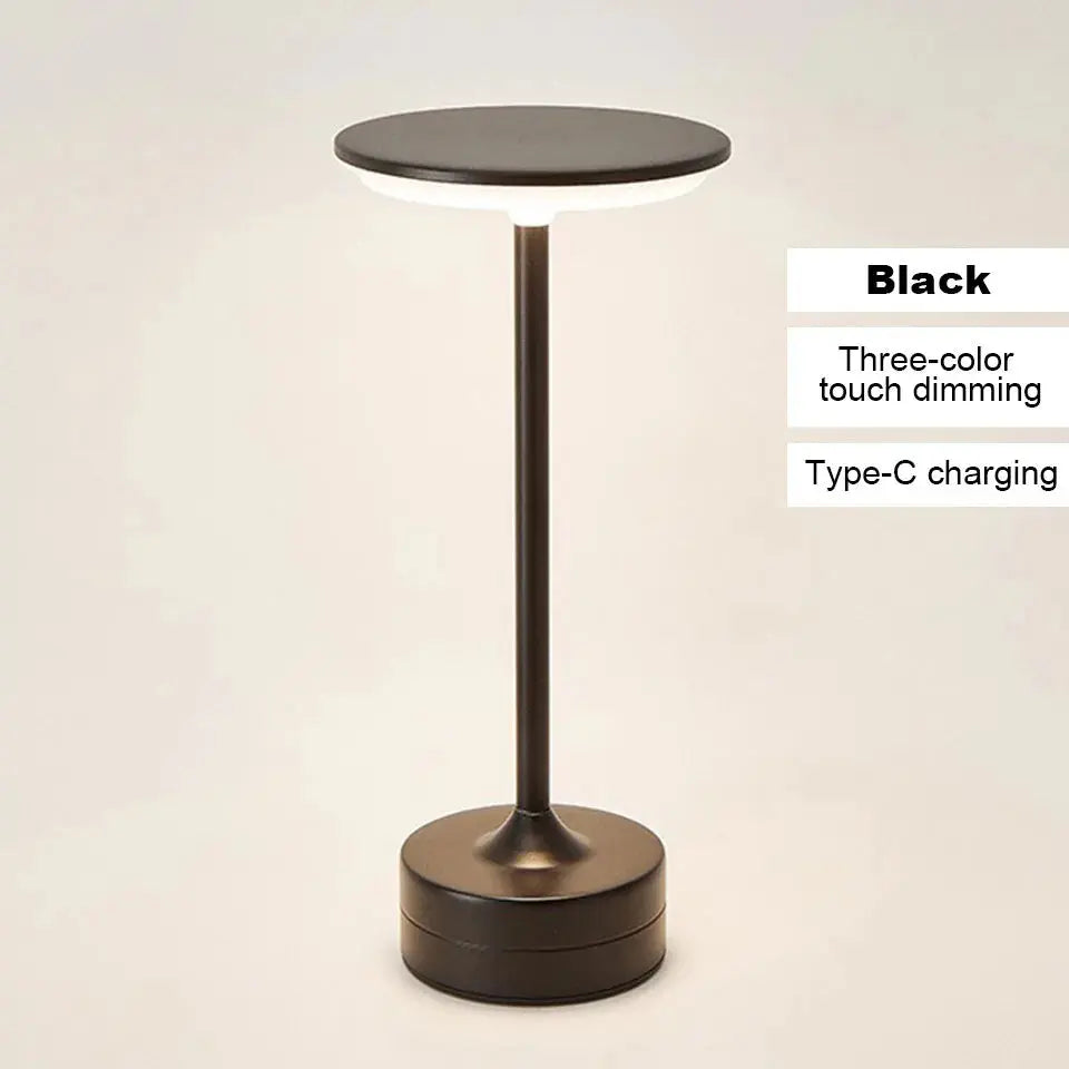 Modern Touch Sensor LED Table Lamp – USB Rechargeable | Dimmable Metal Night Light SKYNIX