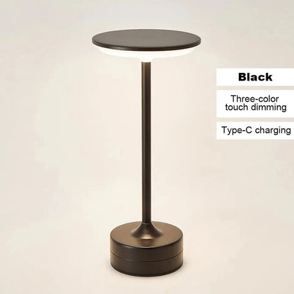 Modern Touch Sensor LED Table Lamp – USB Rechargeable | Dimmable Metal Night Light SKYNIX