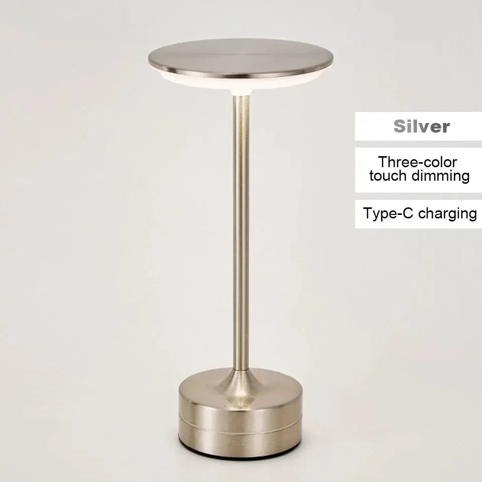 Modern Touch Sensor LED Table Lamp – USB Rechargeable | Dimmable Metal Night Light SKYNIX
