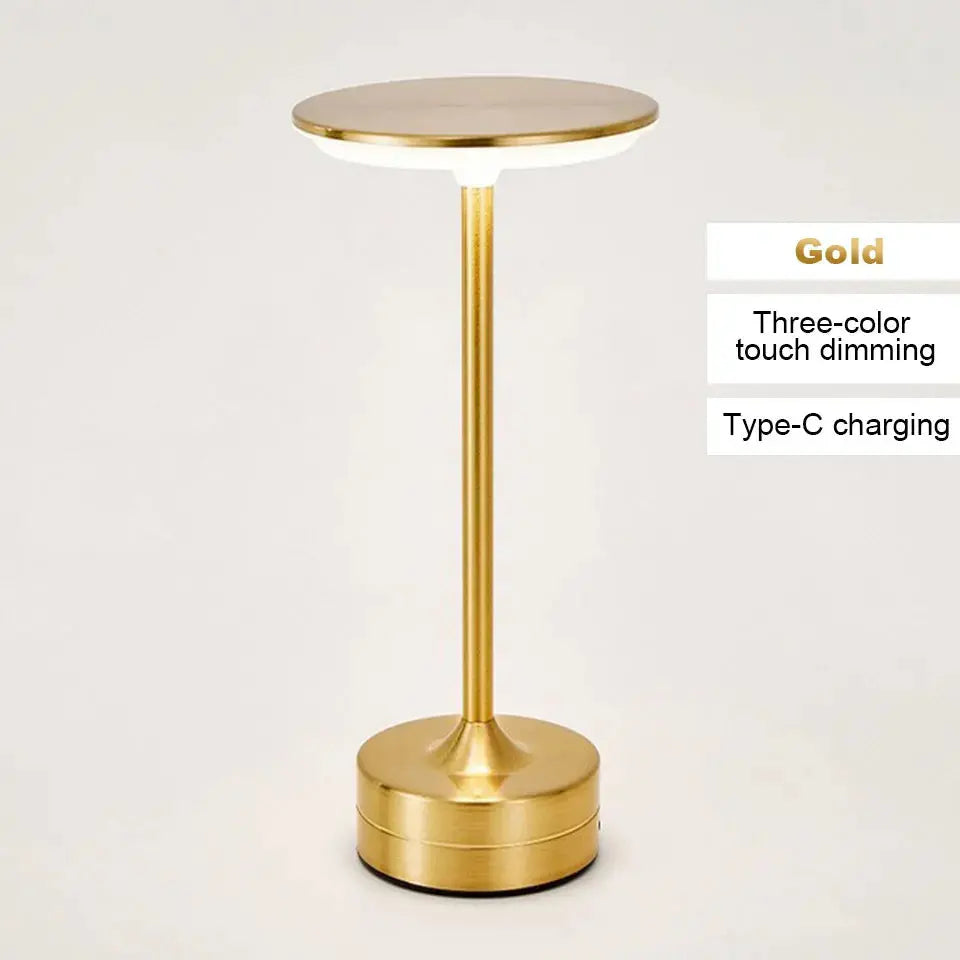 Modern Touch Sensor LED Table Lamp – USB Rechargeable | Dimmable Metal Night Light SKYNIX