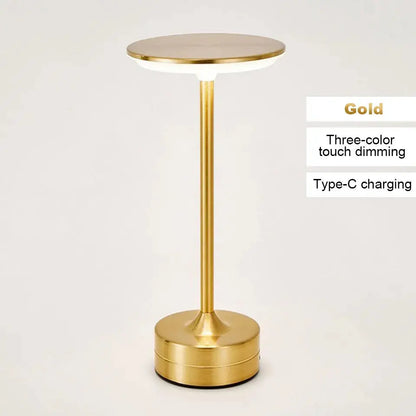 Modern Touch Sensor LED Table Lamp – USB Rechargeable | Dimmable Metal Night Light SKYNIX