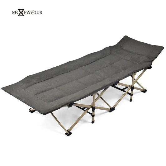 NB-FAVOUR Heavy Duty Folding Camping Cot with Mat – Outdoor Portable Bed for Adults SKYNIX