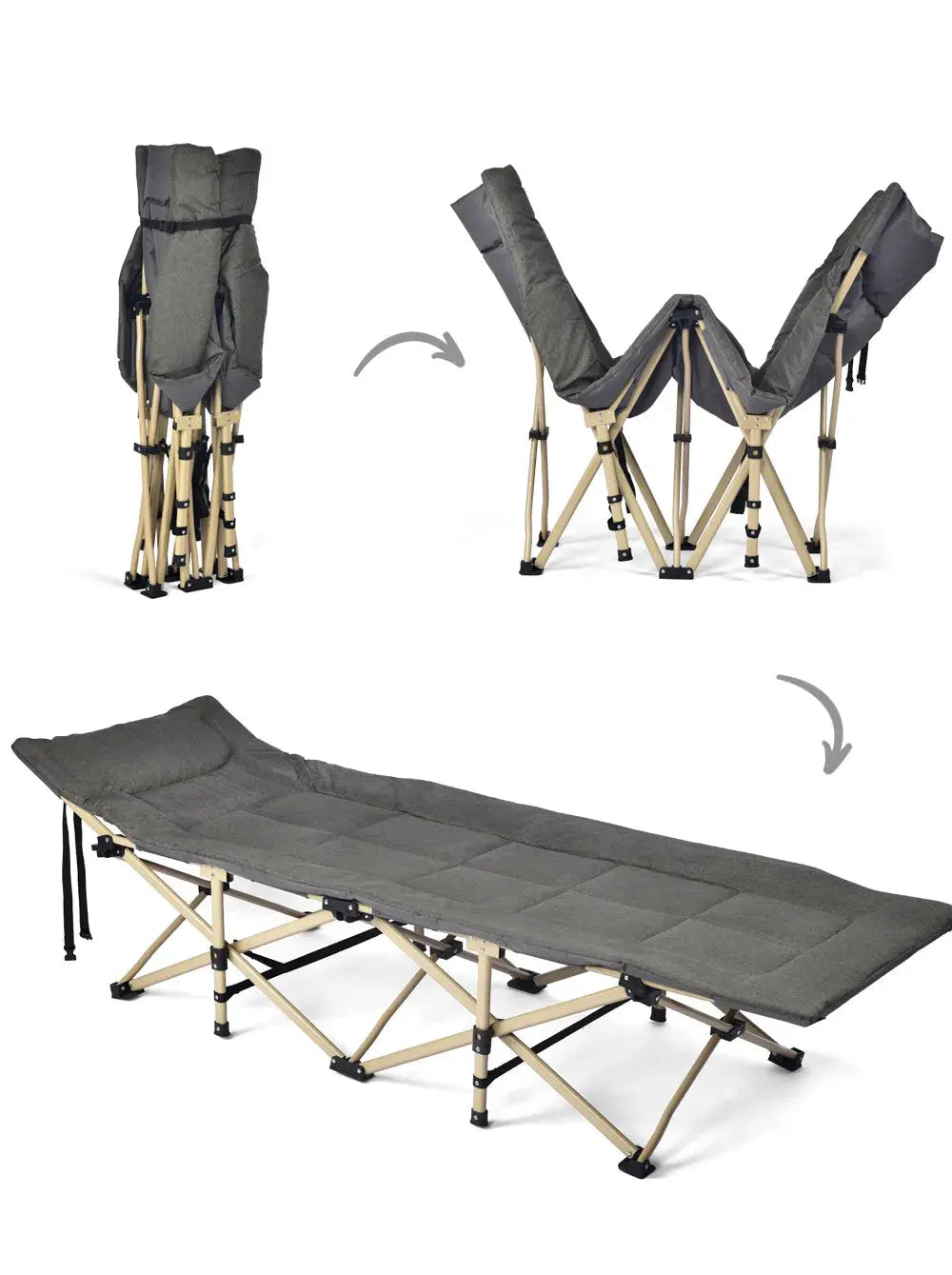 NB-FAVOUR Heavy Duty Folding Camping Cot with Mat – Outdoor Portable Bed for Adults SKYNIX