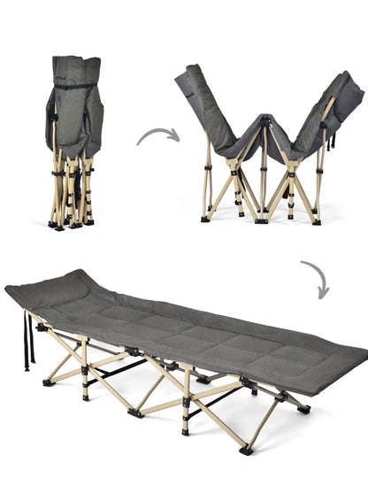 NB-FAVOUR Heavy Duty Folding Camping Cot with Mat – Outdoor Portable Bed for Adults SKYNIX