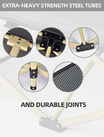 NB-FAVOUR Heavy Duty Folding Camping Cot with Mat – Outdoor Portable Bed for Adults SKYNIX