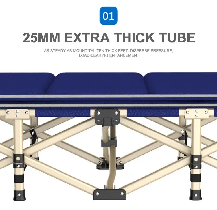 NB-FAVOUR Heavy Duty Folding Camping Cot with Mat – Outdoor Portable Bed for Adults SKYNIX