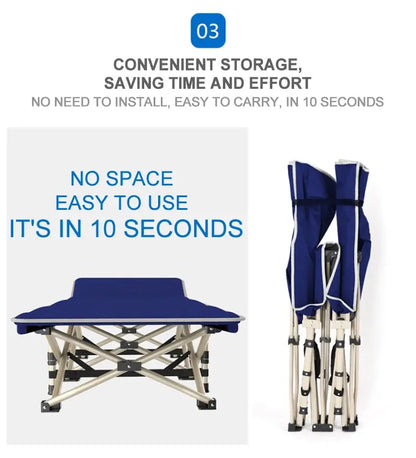 NB-FAVOUR Heavy Duty Folding Camping Cot with Mat – Outdoor Portable Bed for Adults SKYNIX