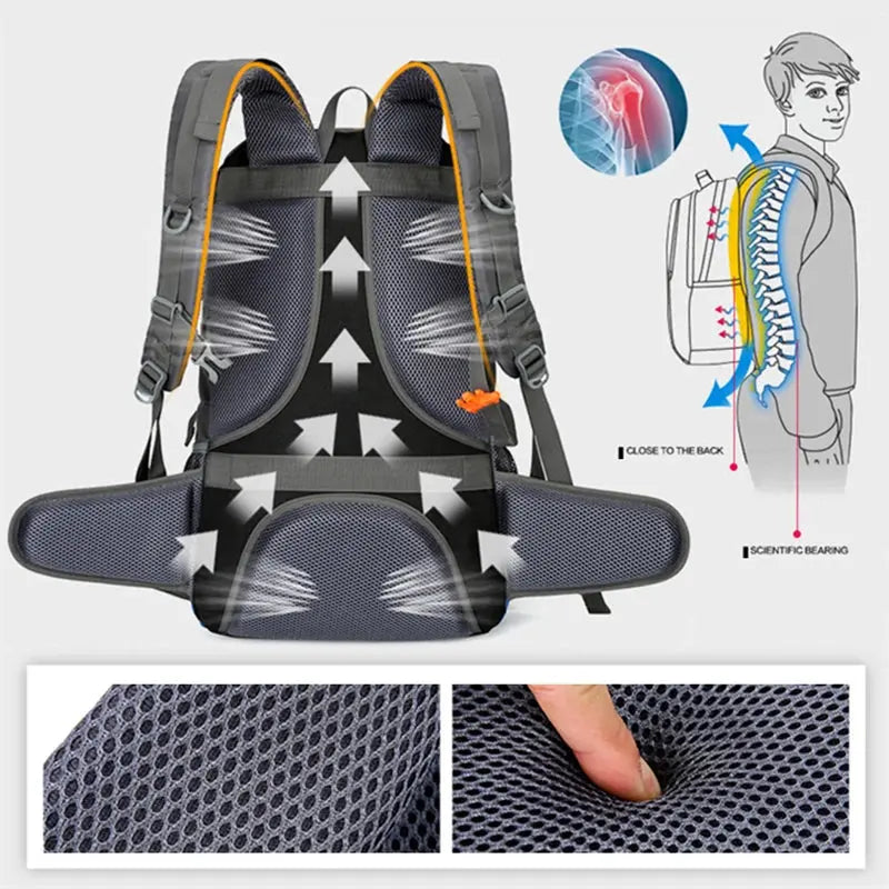 Outdoor backpack Travel Backpack – Reflective Laptop School Bag for Hiking, Trekking, and Daily Use SKYNIX