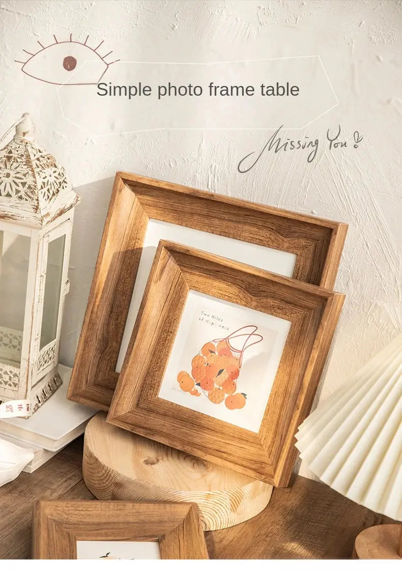 Retro Resin Photo Frame – Square Wall Hanging Picture Frame (5–10 Inch) SKYNIX