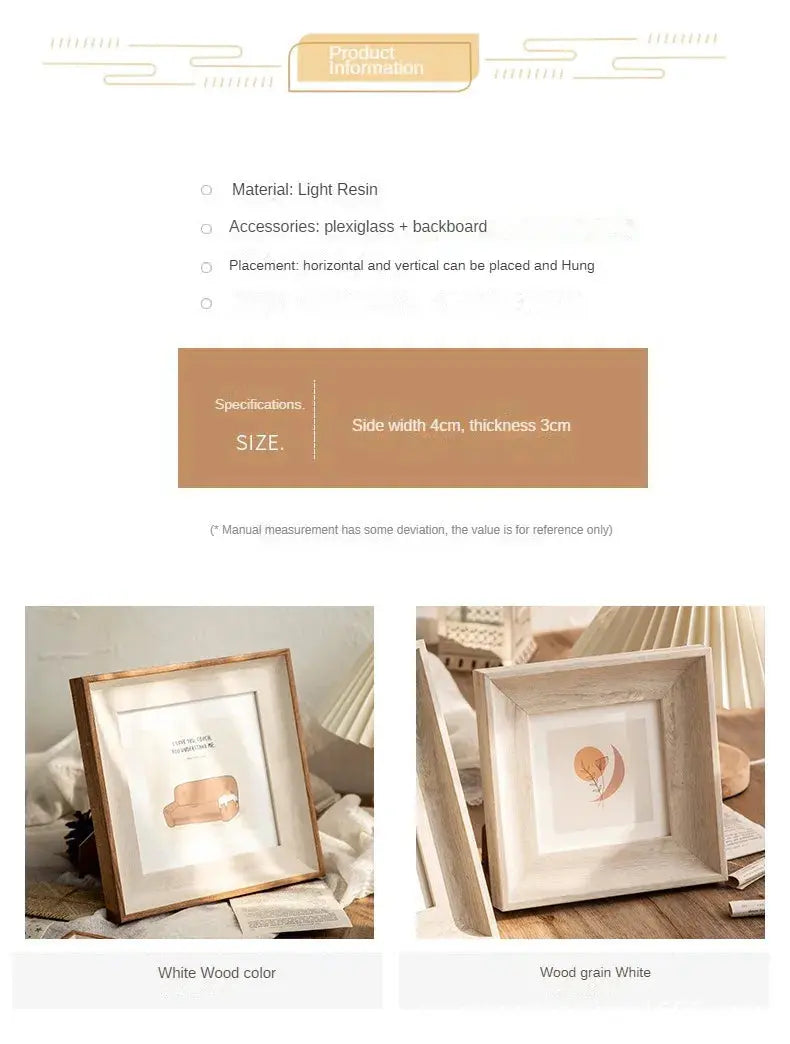 Retro Resin Photo Frame – Square Wall Hanging Picture Frame (5–10 Inch) SKYNIX