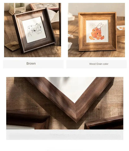 Retro Resin Photo Frame – Square Wall Hanging Picture Frame (5–10 Inch) SKYNIX