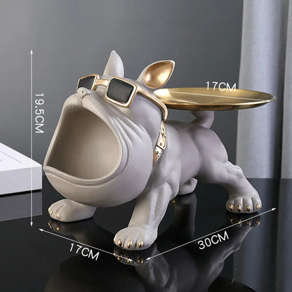 Bulldog Figurine Storage Box – Resin Dog Statue for Home Decor, Art Display & Functional Storage