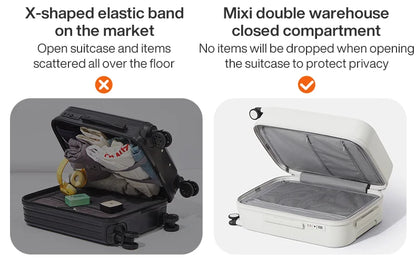 Mixi Carry-On Luggage M9290 – Hard Shell Spinner Suitcase with Built-In Cup & Phone Holder