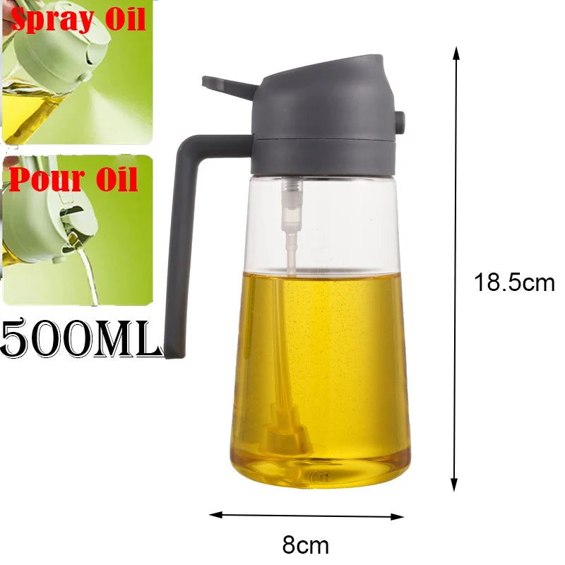 2-in-1 500ml Plastic Spray Oil Dispenser
