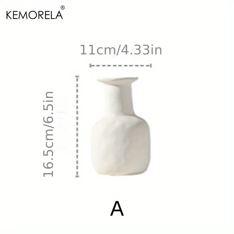 Nordic Ceramic Donut Vase – Circular Hollow Flower Pot for Home & Office Decor