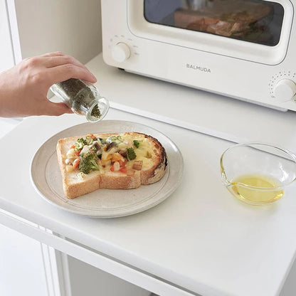 Kitchen Microwave Storage Rack with Bottom Pull-Out Drawer & Sliding Partition