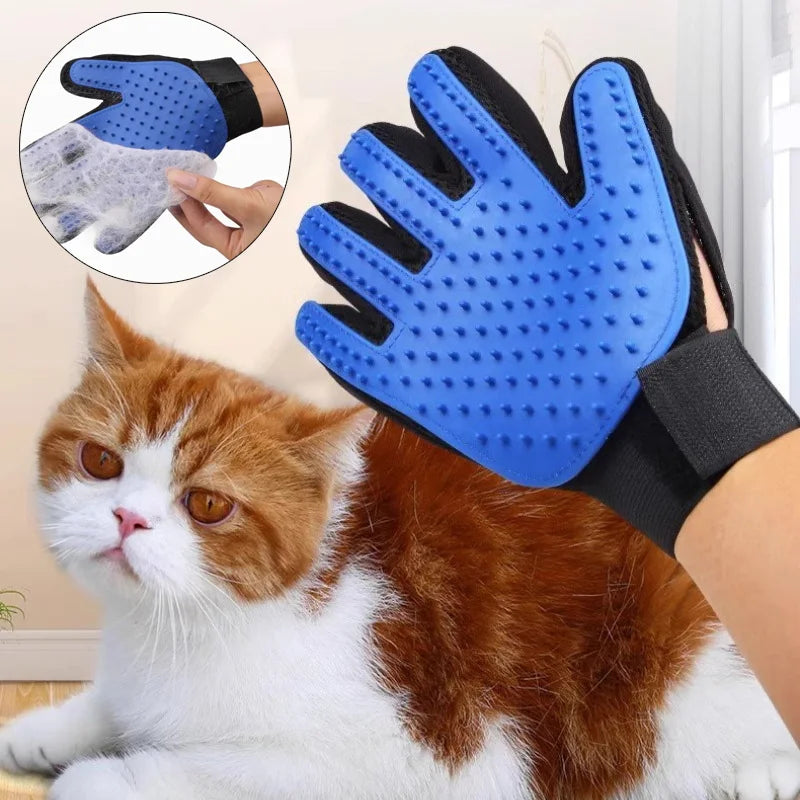 Cat Hair Removal Grooming Glove – Pet Cleaning & Massage Brush