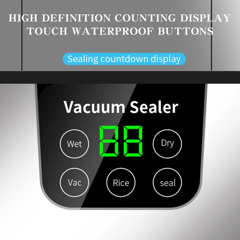Electric Vacuum Sealer Machine – Dry & Wet Food Packaging, Digital Display