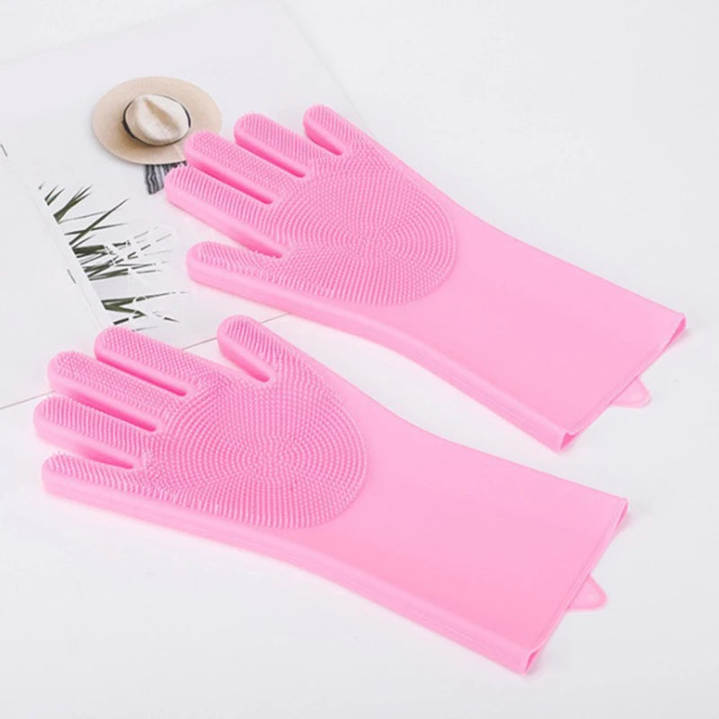 🐾 Silicone Pet Grooming & Bathing Gloves – Gentle Massaging Hair Removal for Dogs & Cats - SKYNIX
