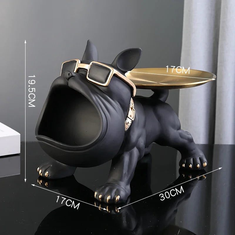 Bulldog Figurine Storage Box – Resin Dog Statue for Home Decor, Art Display & Functional Storage