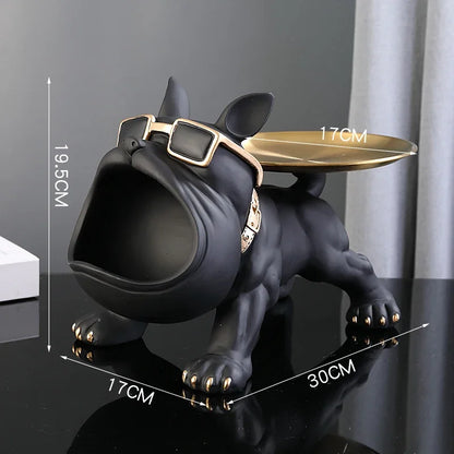 Bulldog Figurine Storage Box – Resin Dog Statue for Home Decor, Art Display & Functional Storage