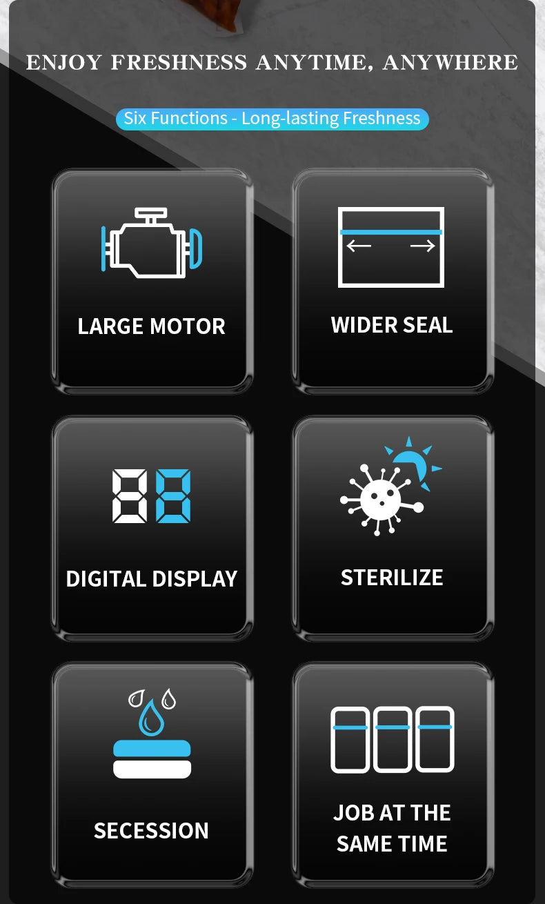 Electric Vacuum Sealer Machine – Dry & Wet Food Packaging, Digital Display