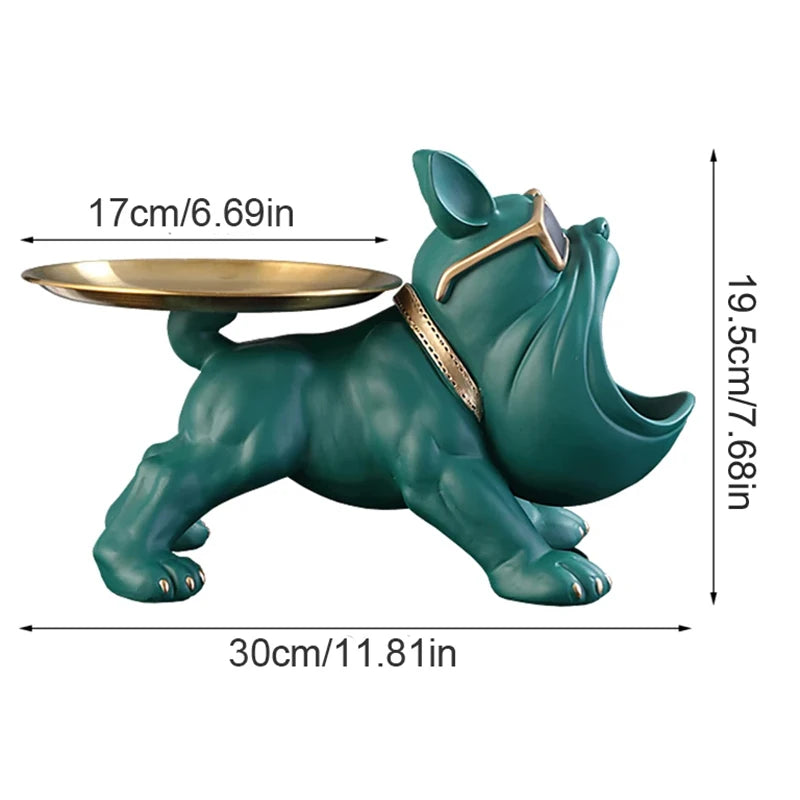 Bulldog Figurine Storage Box – Resin Dog Statue for Home Decor, Art Display & Functional Storage