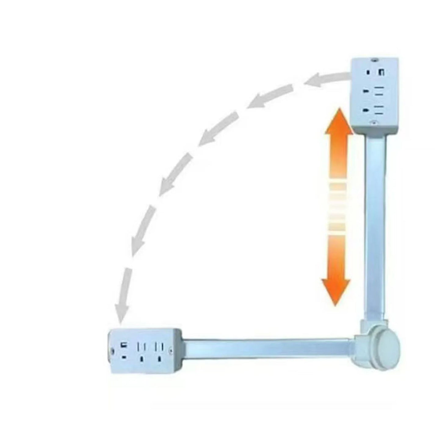 Power Outlet Extender – 2 AC, USB-A & USB-C, 180° Rotatable Plug