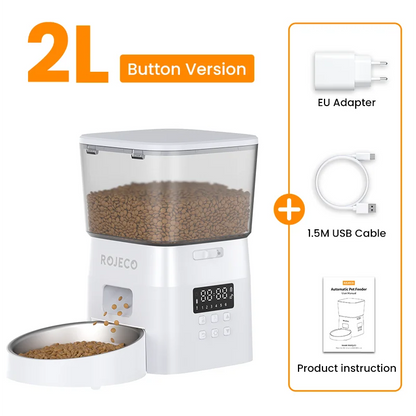 ROJECO Automatic Pet Feeder – Button Control Version