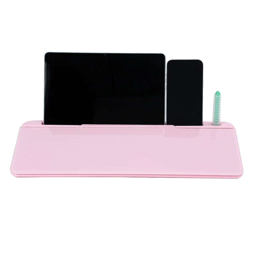 Pizarra blanca de vidrio con cajón de escritorio 