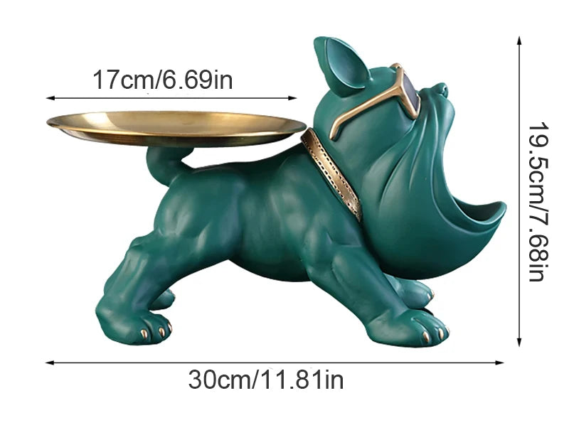 Bulldog Figurine Storage Box – Resin Dog Statue for Home Decor, Art Display & Functional Storage