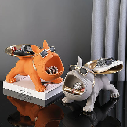 Bulldog Figurine Storage Box – Resin Dog Statue for Home Decor, Art Display & Functional Storage