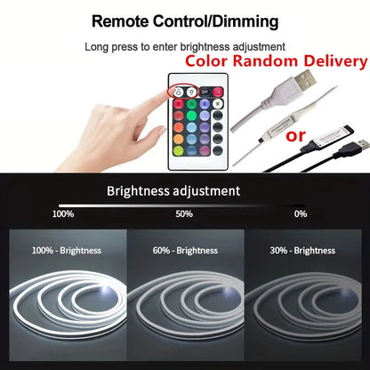 5V LED Neon Strip Lights – USB Powered, Music Sync, Waterproof Indoor Outdoor Flexible Lighting