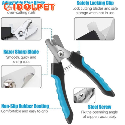 Professional Pet Nail Clipper with Safety Guard – Stainless Steel Grooming Scissors for Cats & Dogs, Safe Claw Care Tool