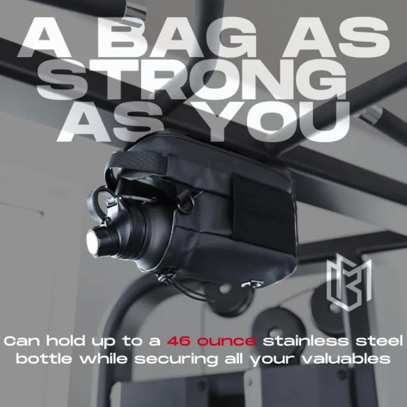 Black bag strap with text 'A Bag as Strong as You' and product details.