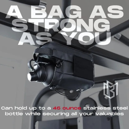 Black bag strap with text 'A Bag as Strong as You' and product details.