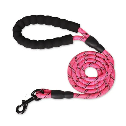 Reflective Dog Leash with Comfortable Padded Handle – Double Heavy-Duty Traction Rope for Strong Dogs