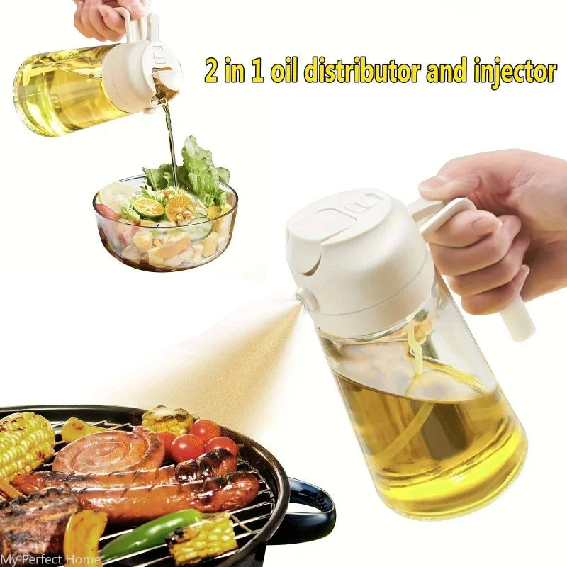 2-in-1 500ml Plastic Spray Oil Dispenser