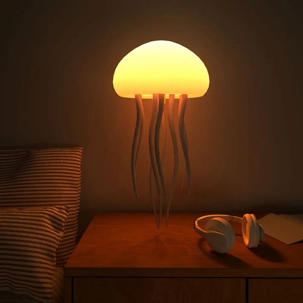 Jellyfish LED Night Light – RGB Color Changing USB Rechargeable Lamp