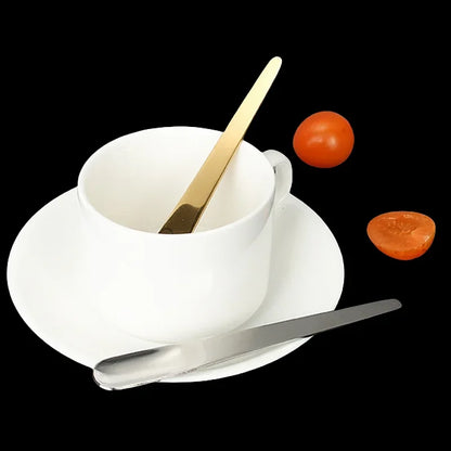 RVS Thee- en Espressolepel - Platte koffieroerder, dessertlepel en barmixlepel