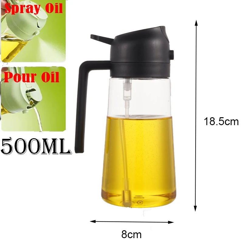 2-in-1 500ml Plastic Spray Oil Dispenser