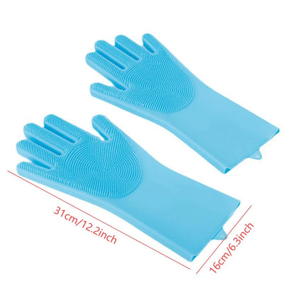 🐾 Silicone Pet Grooming & Bathing Gloves – Gentle Massaging Hair Removal for Dogs & Cats - SKYNIX