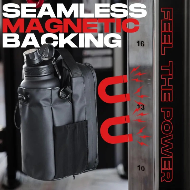 Magnetic gym water bottle bag