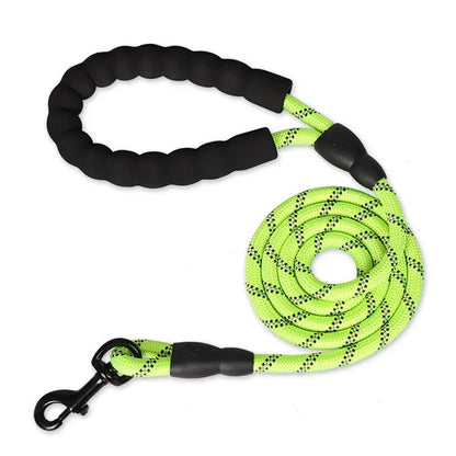 Reflective Dog Leash with Comfortable Padded Handle – Double Heavy-Duty Traction Rope for Strong Dogs