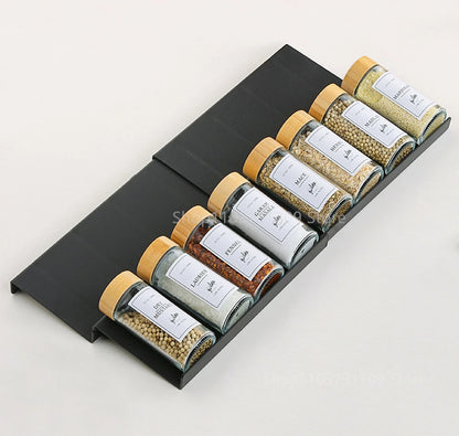 4-Layer Kitchen Spice Drawer Organizer – Adjustable Rack