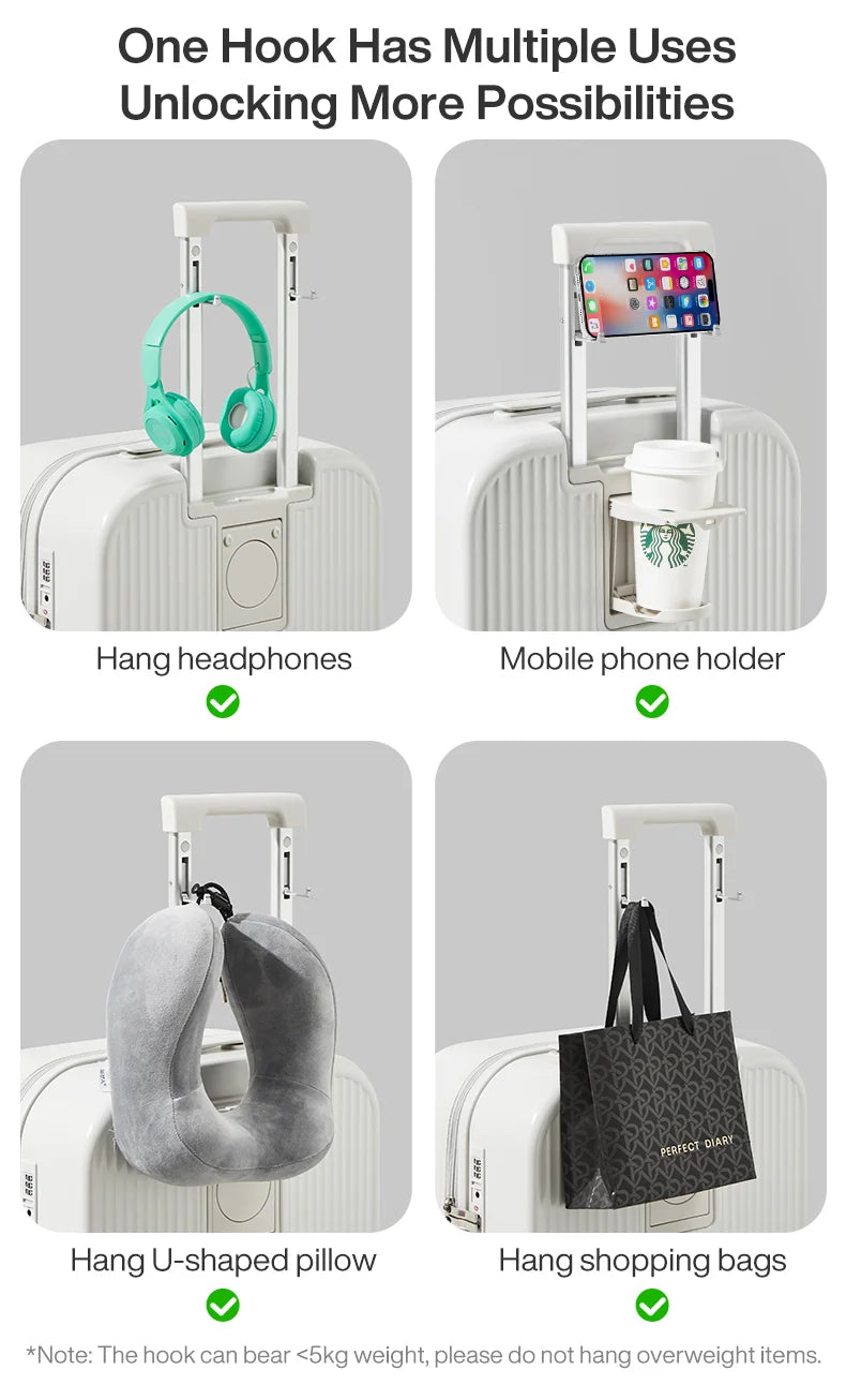 Mixi Carry-On Luggage M9290 – Hard Shell Spinner Suitcase with Built-In Cup & Phone Holder