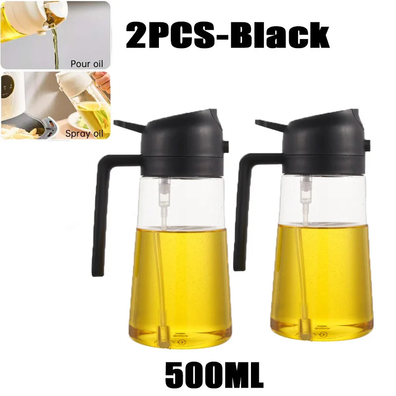 2-in-1 500ml Plastic Spray Oil Dispenser