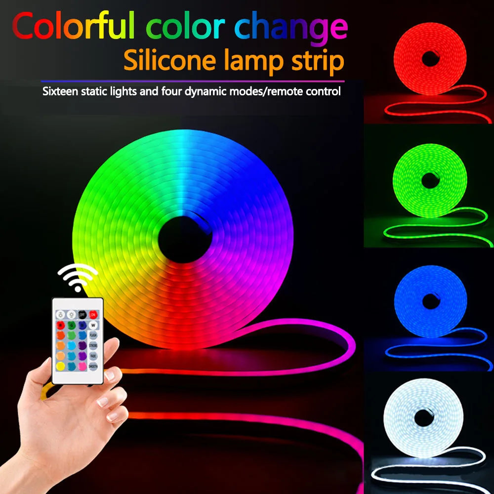 5V LED Neon Strip Lights – USB Powered, Music Sync, Waterproof Indoor Outdoor Flexible Lighting