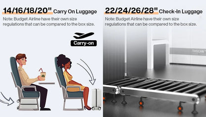 Mixi Carry-On Luggage M9290 – Hard Shell Spinner Suitcase with Built-In Cup & Phone Holder
